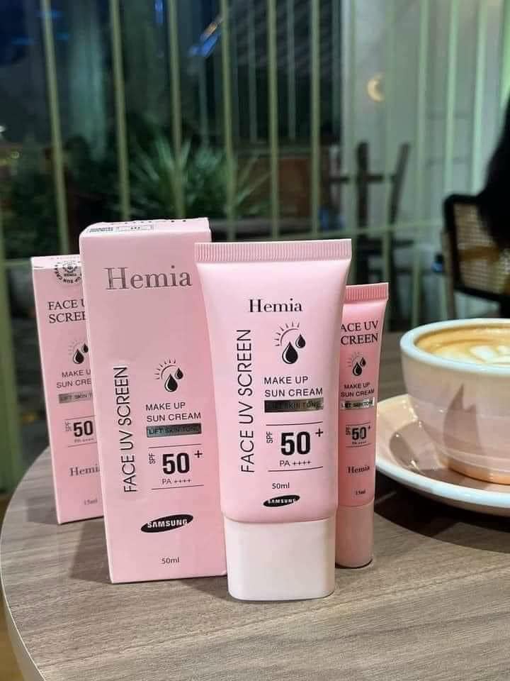 1 chiếc kem chống nắng vạn người mê nè Kem Chống Nắng Hemia Hàn Quốc