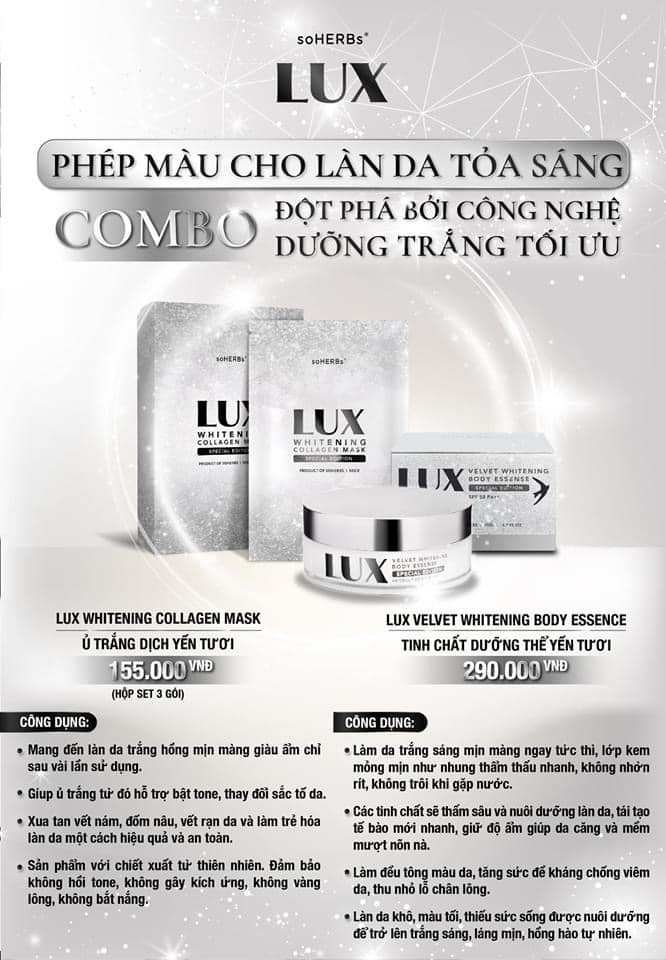 Combox siêu trắng Lux công phá thị trường